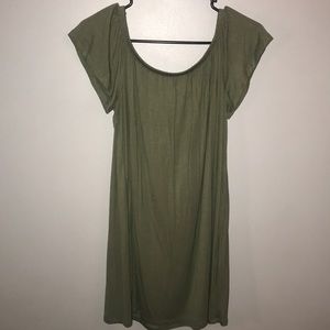 Army Green Off the Shoulder Dress